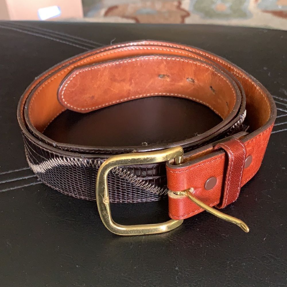 GENUINE LIZARD LYNTONE LEATHER LINING BELT SIZE 40